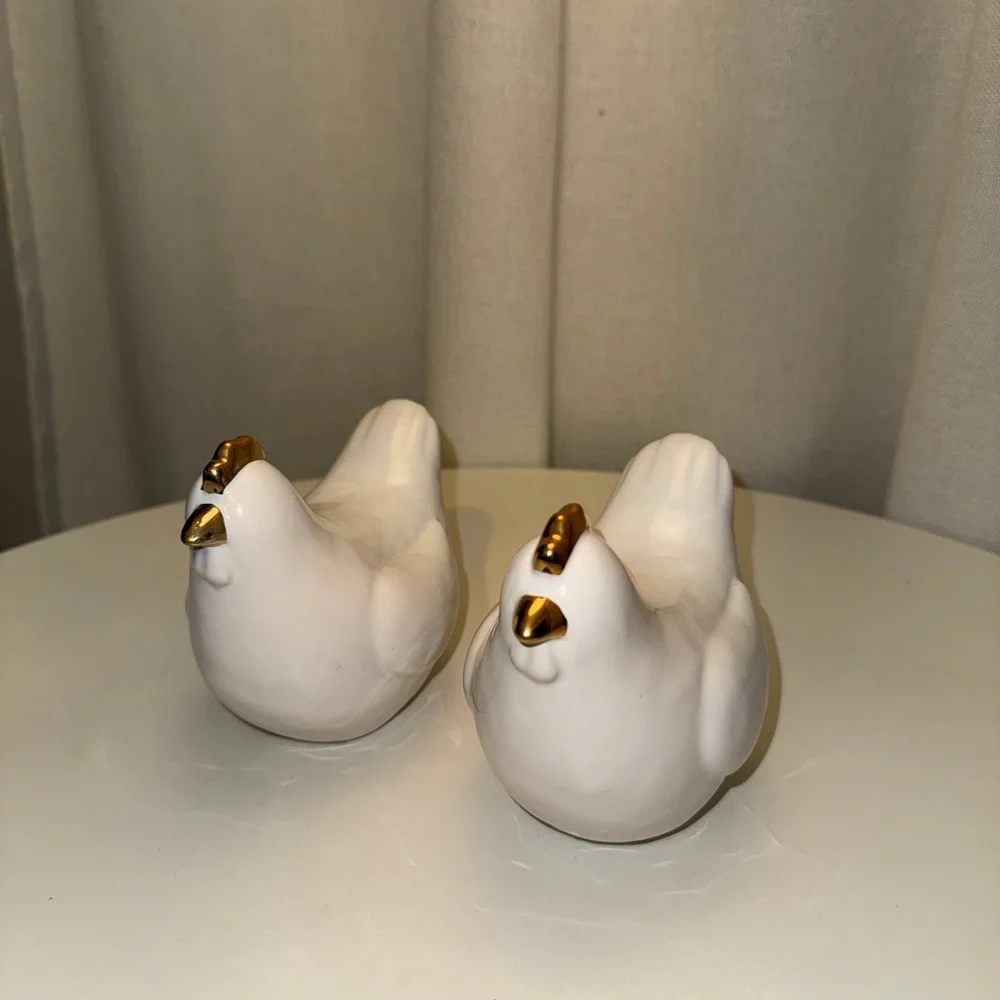 Target Easter White Ceramic Chicken Decoration NWT